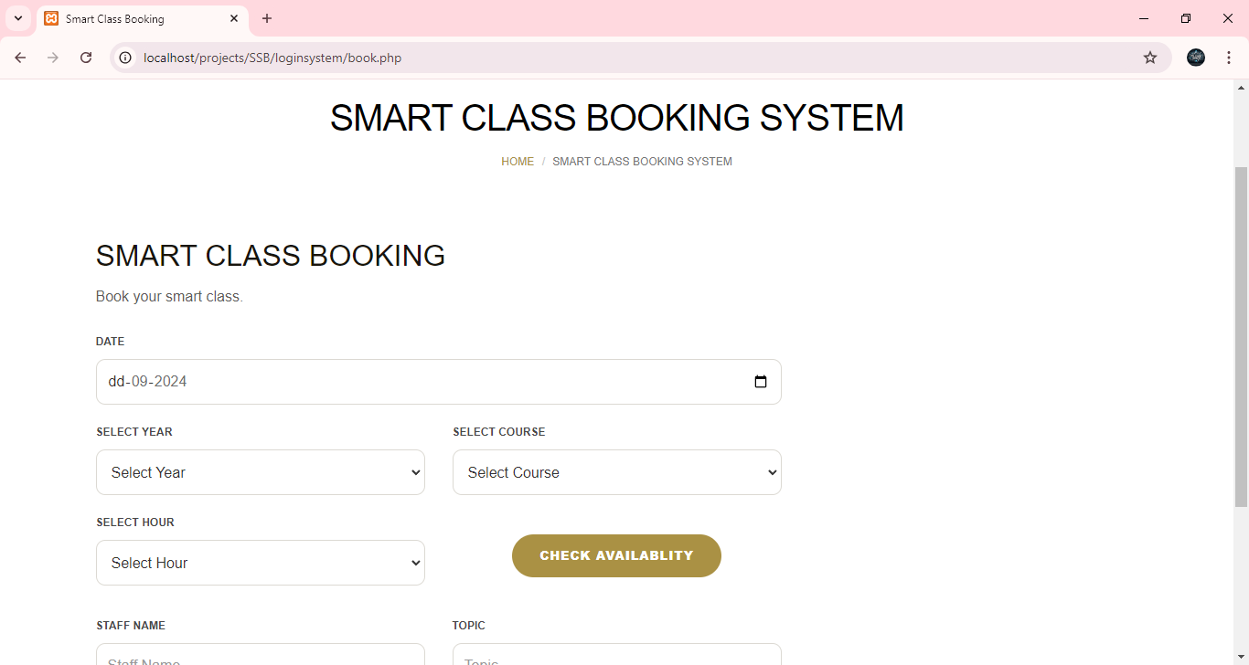 Class Booking